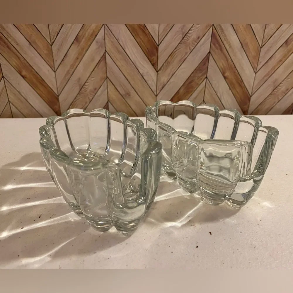 Vintage Princess House #438 Spoon/Fork Utensil Glass Dish Pair [Item 620]